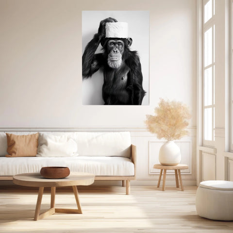 Tableau Singe Chimpanzé Papier Toilette