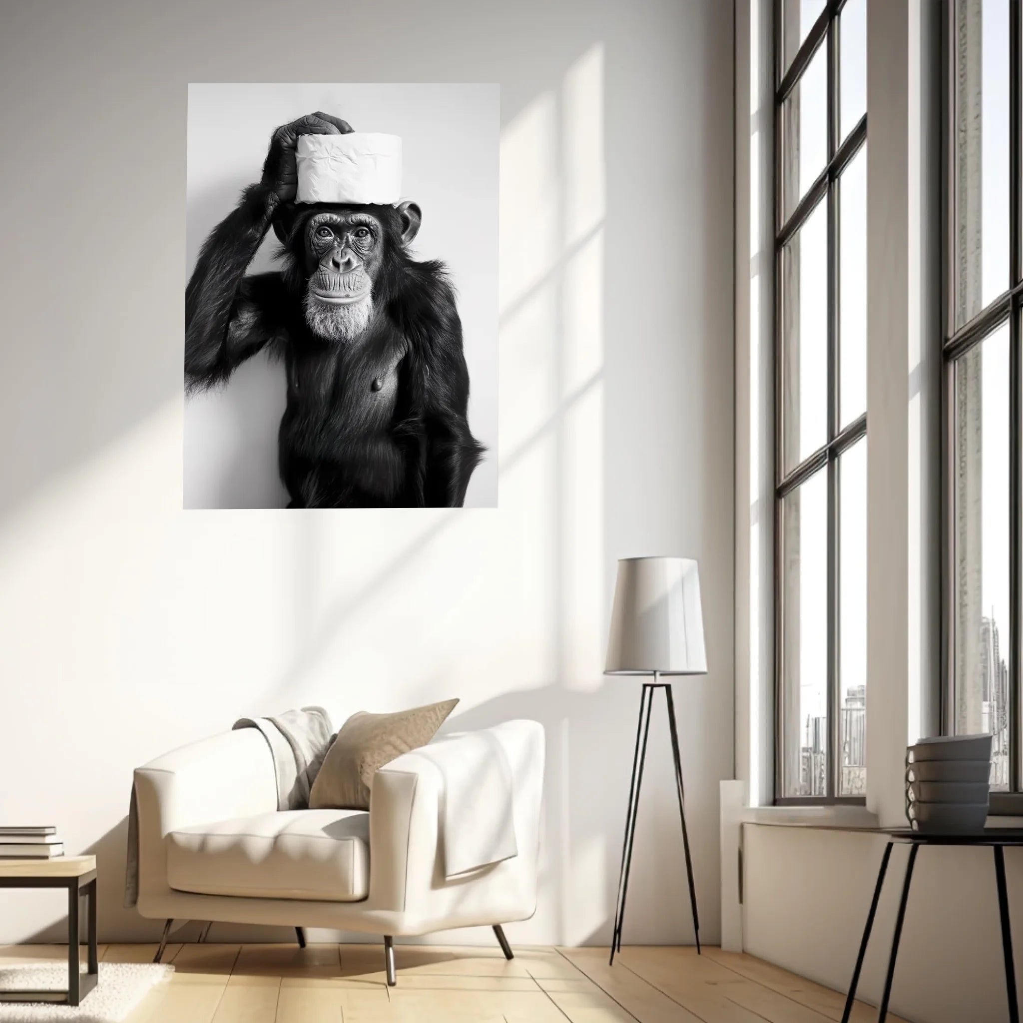 Tableau Singe Chimpanzé Papier Toilette