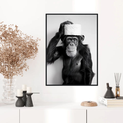 Tableau Singe Chimpanzé Papier Toilette