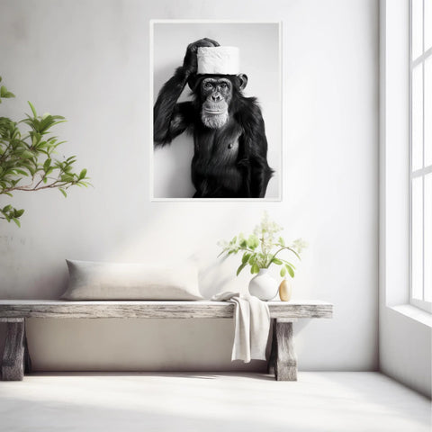 Tableau Singe Chimpanzé Papier Toilette