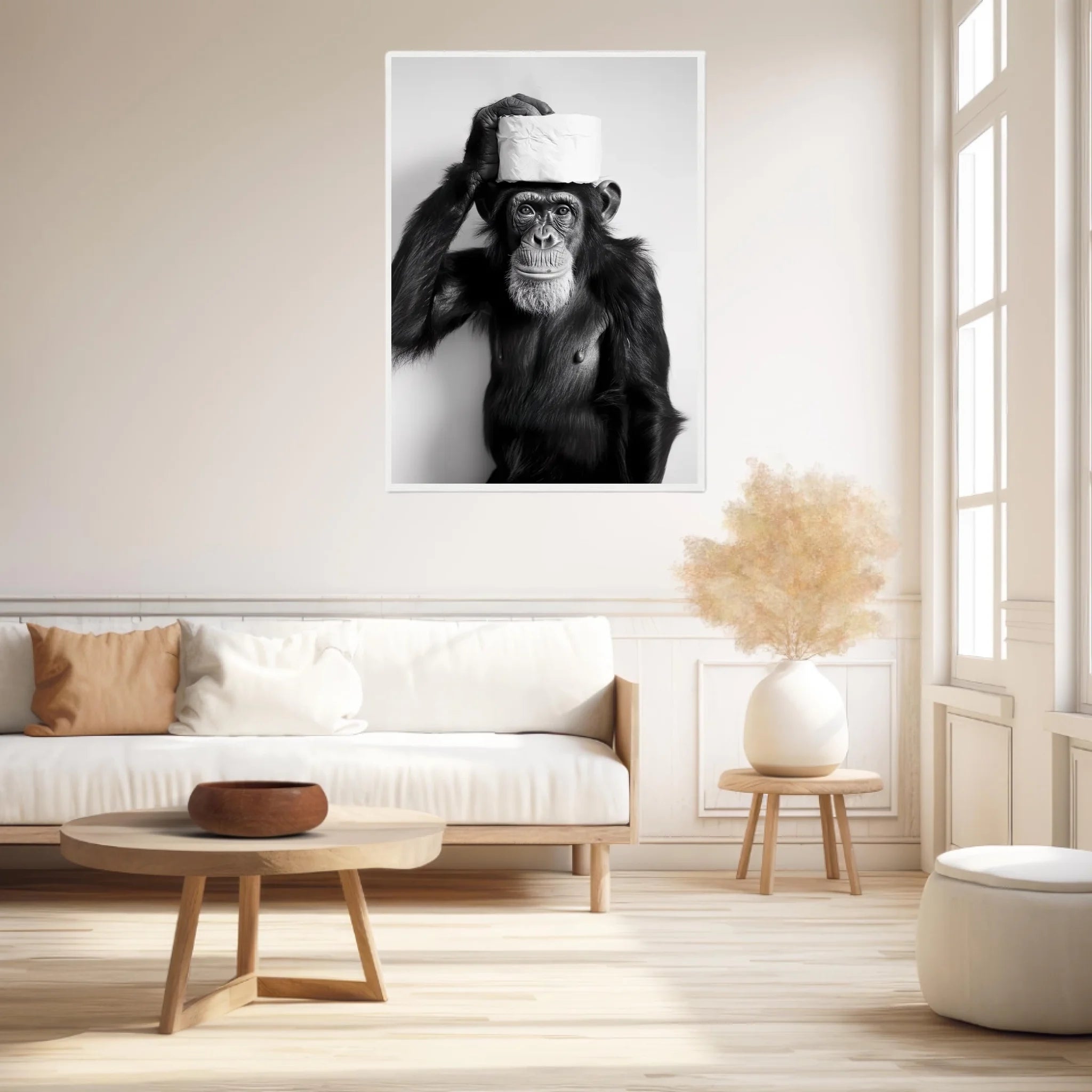 Tableau Singe Chimpanzé Papier Toilette