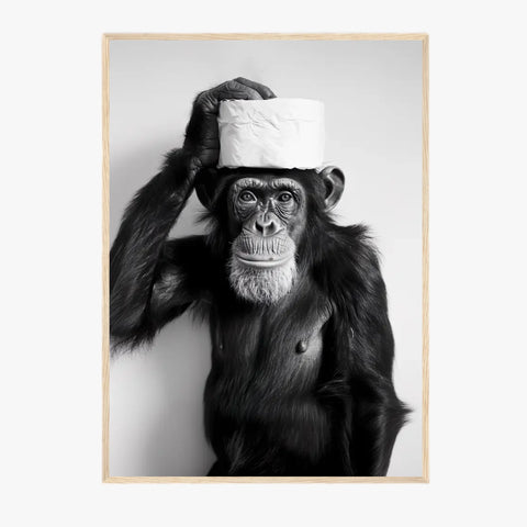 Tableau Singe Chimpanzé Papier Toilette