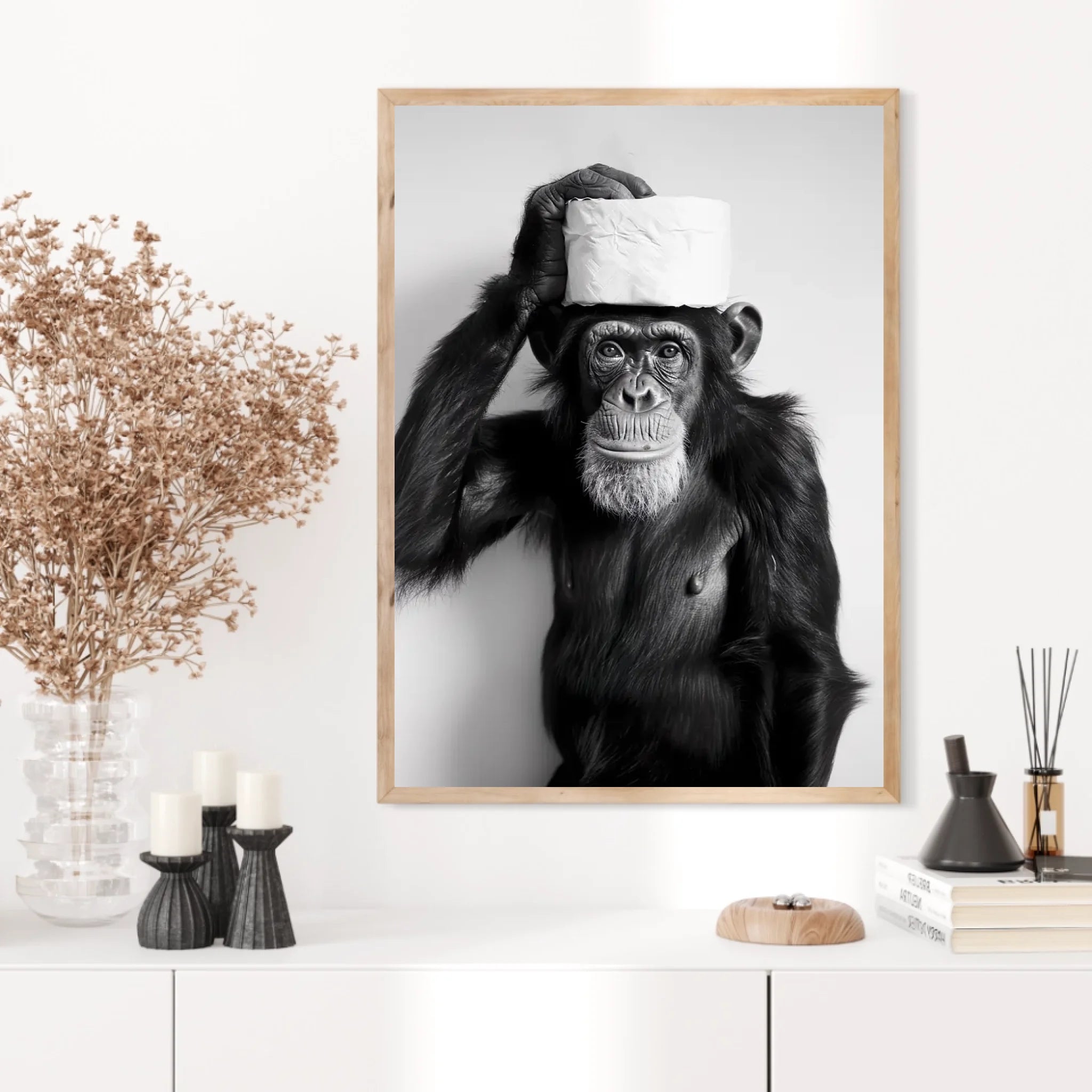 Tableau Singe Chimpanzé Papier Toilette