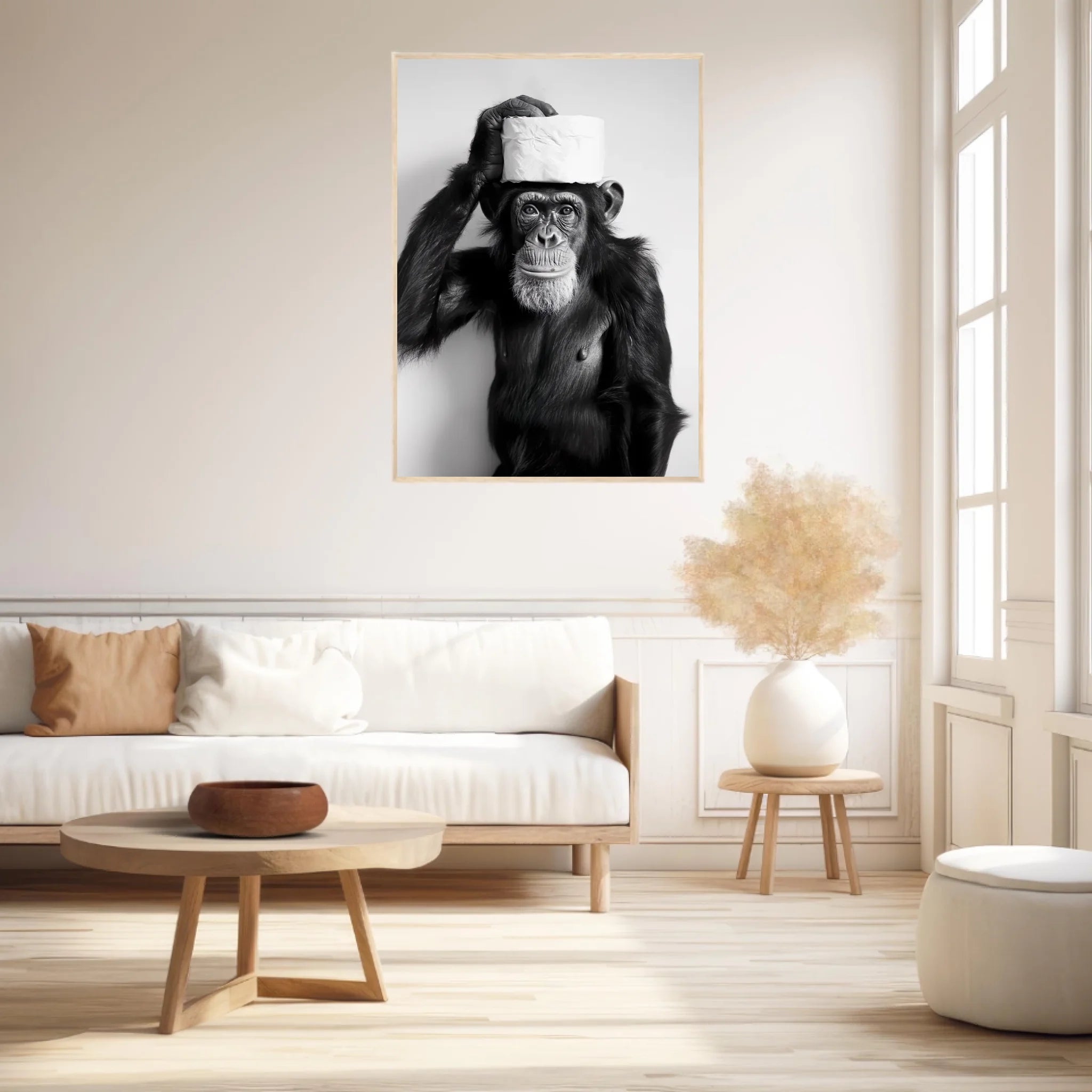 Tableau Singe Chimpanzé Papier Toilette