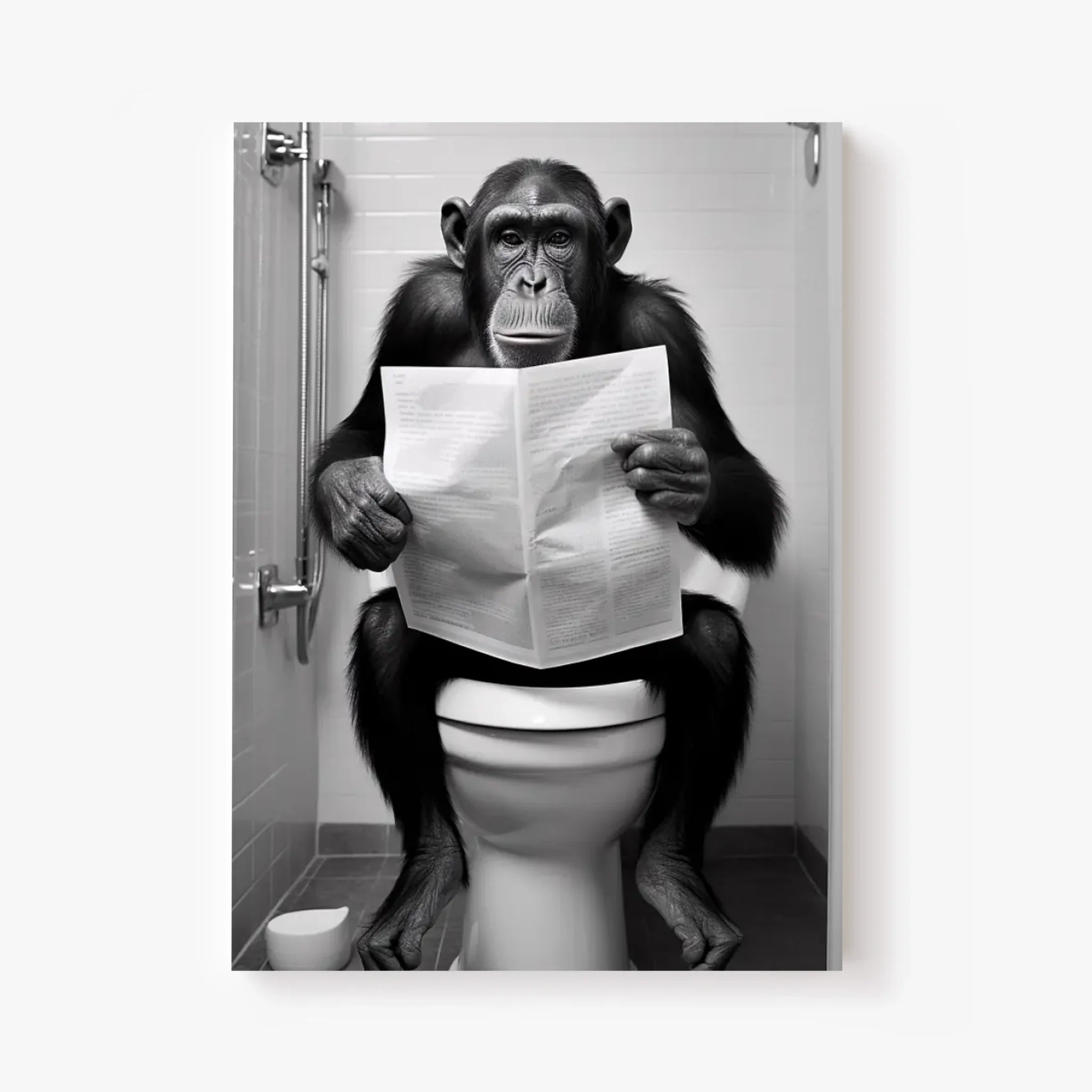 Tableau Singe Chimpanzé Toilette