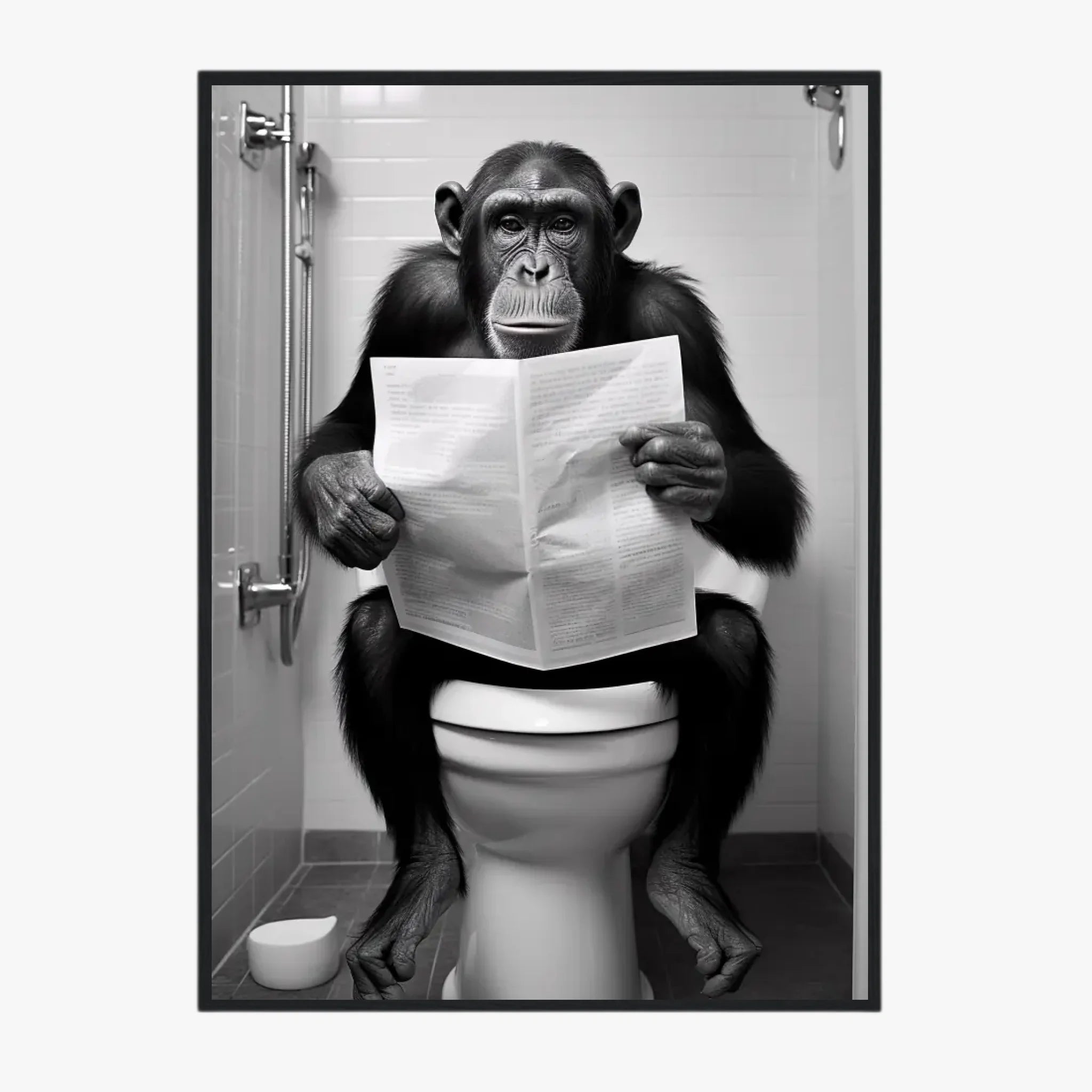 Tableau Singe Chimpanzé Toilette