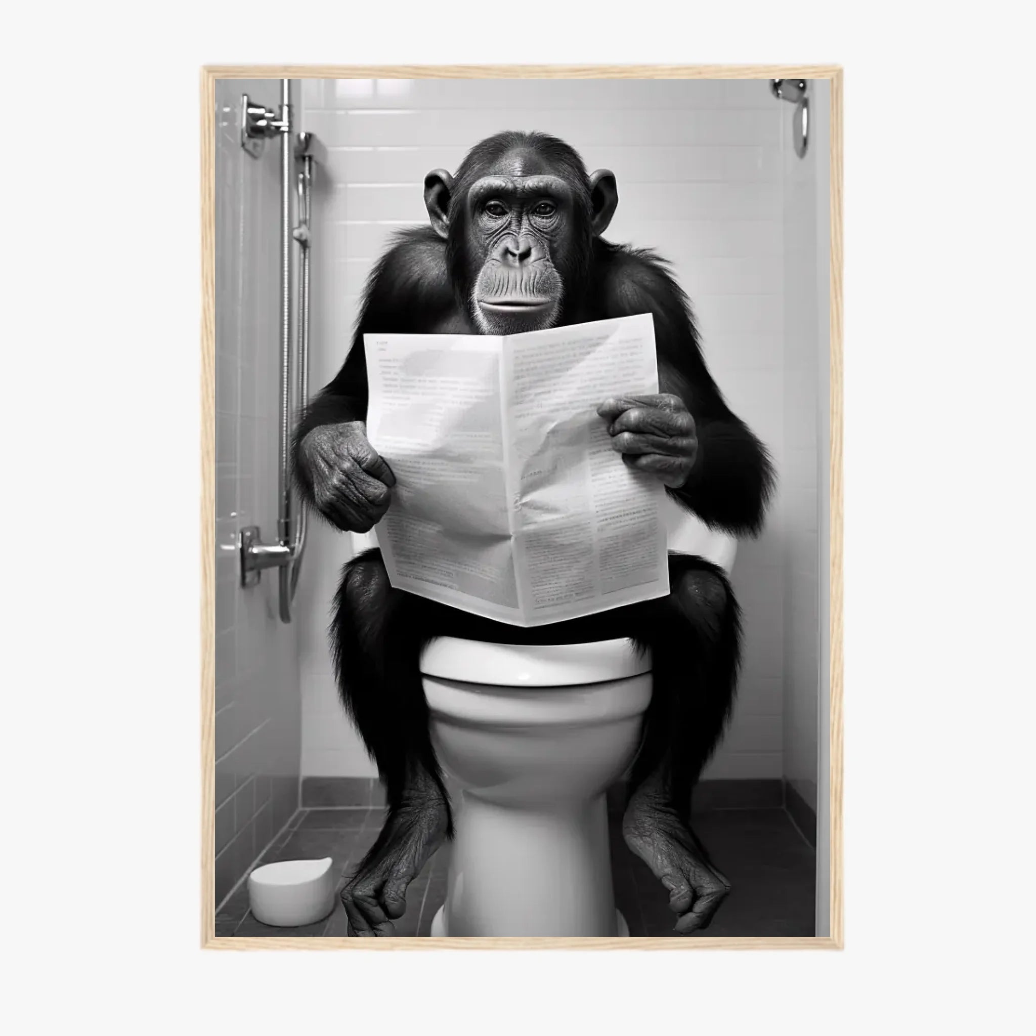 Tableau Singe Chimpanzé Toilette