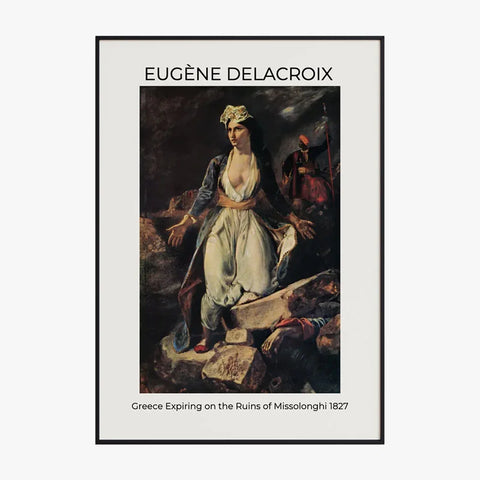 Tableau Eugène Delacroix Greece Expiring on the Ruins of Missolonghi