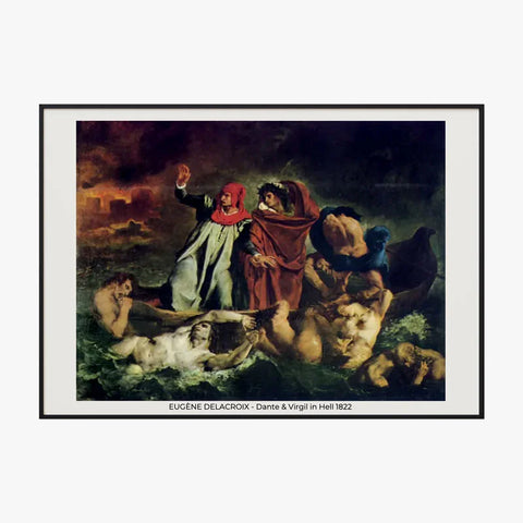 Tableau Eugène Delacroix Dante & Virgil in Hell