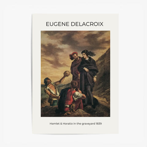 Tableau Eugène Delacroix Hamlet & Horatio in the graveyard