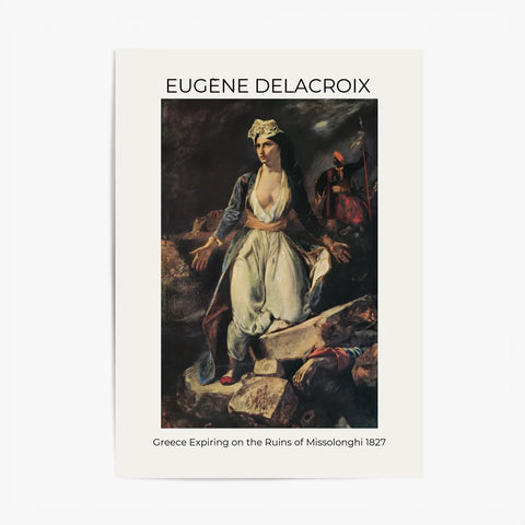 Tableau Eugène Delacroix Greece Expiring on the Ruins of Missolonghi