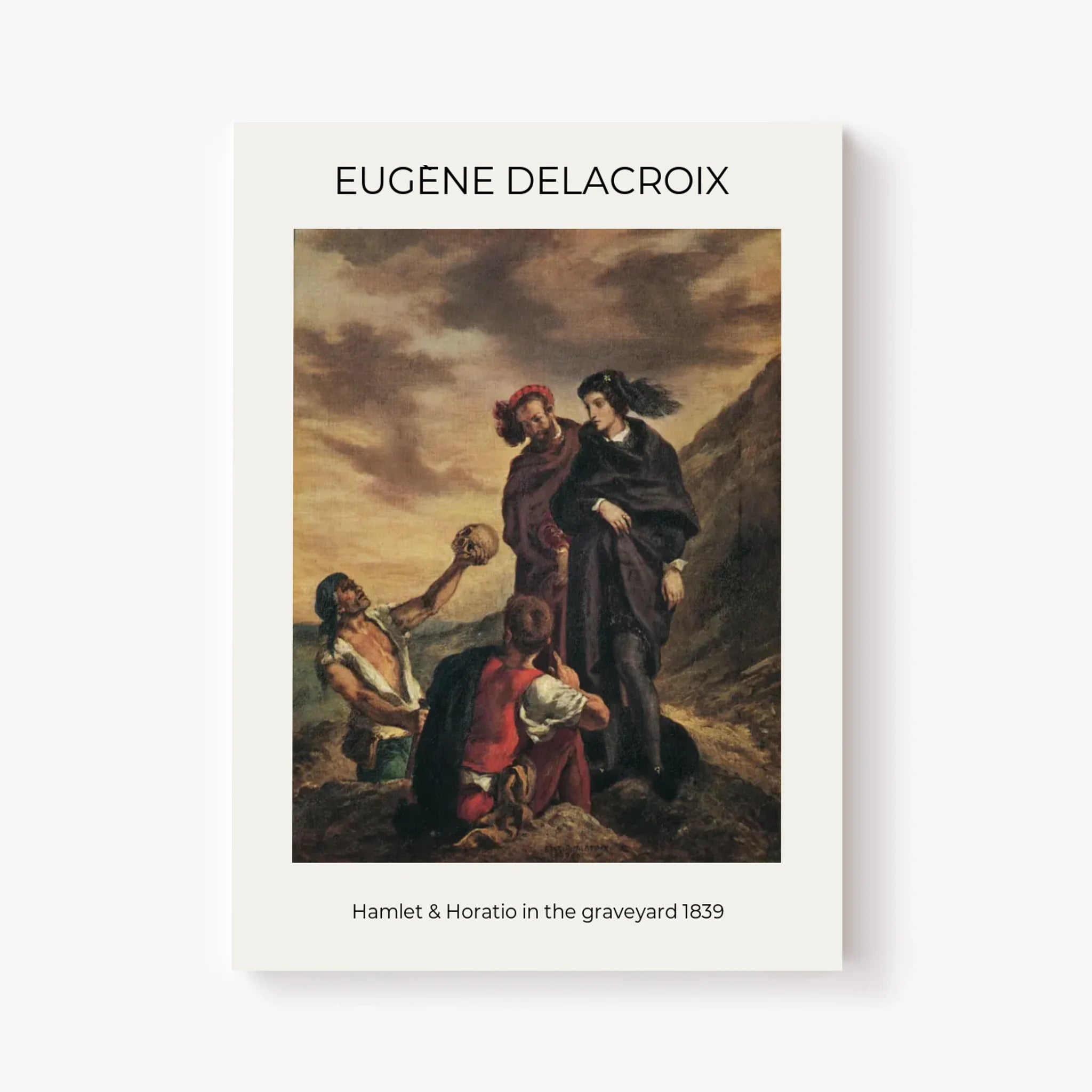 Tableau Eugène Delacroix Hamlet & Horatio in the graveyard